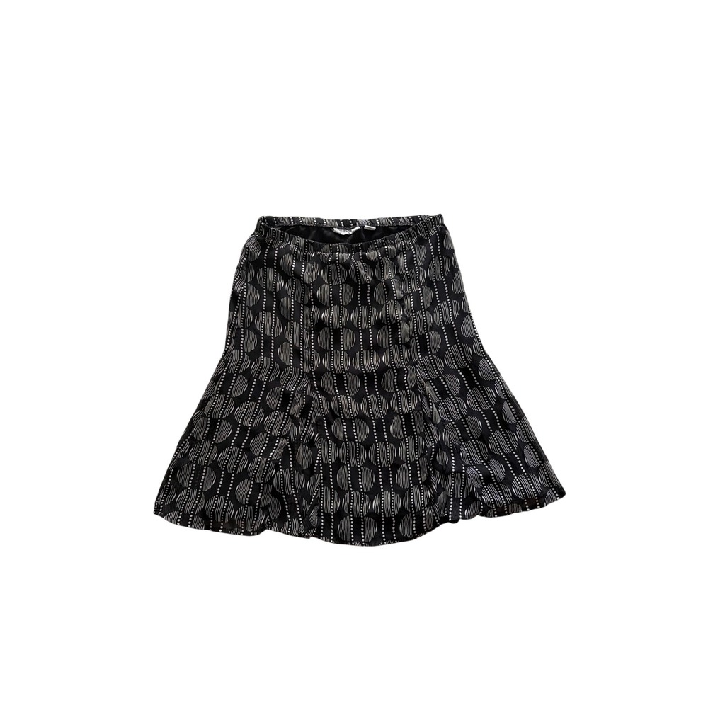 Skirt Geometric Mod‎ Sag Harbor Women XL Black White Abstract Print Midi A-Line